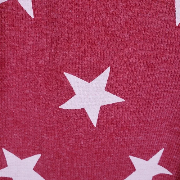 Ribbed Knit Star Print Lounge Pants Drawstring - Picture 6 of 7